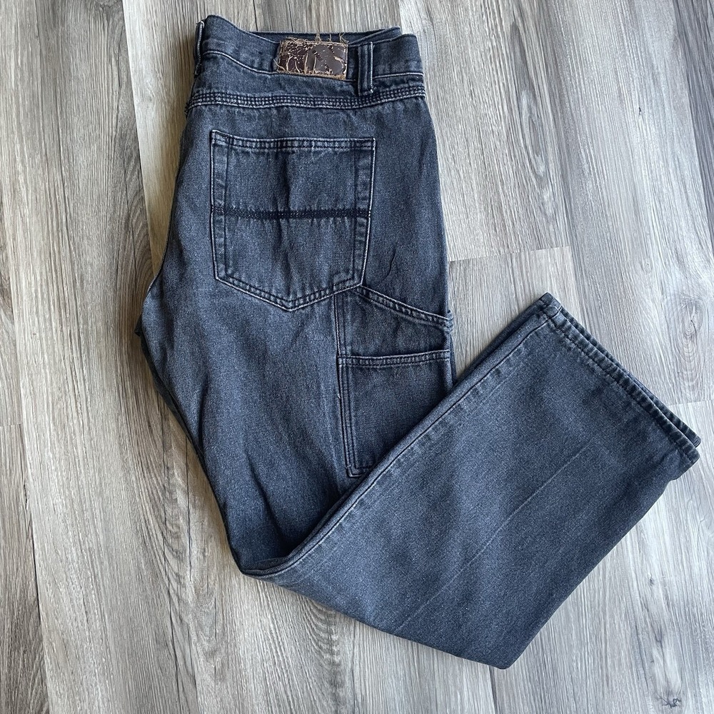 Y2K‎ RK Brand Carpenter Jeans Men's 40x32 Black Denim Workwear Grunge